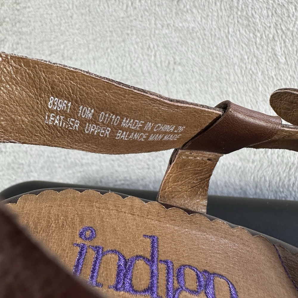 Clarks Indigo Brown Leather Cork Wedge Sandals Size 10 M Strappy Slingback - Picture 3 of 7